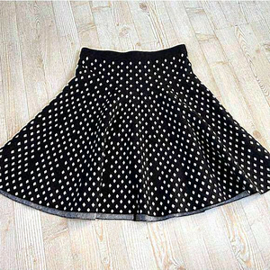 𝅺Grace Elements Knit A-Line Skirt | Black/White Polka Dot‎ Size S